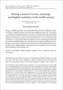 Getting a word in: Contact etymology and English vocabulary in the twelfth century cover